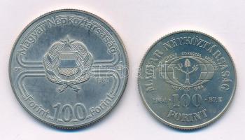 1982. 100Ft Cu-Ni "Labdarúgó világbajnokság 1982" + 1984. 100Ft Cu-Ni "FAO - Ha kivágod, ültess is!" T:AU Adamo EM68, EM81