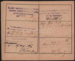 1917 Fischer Mór ezredorvos részére szóló fényképes azonossági igazolvány. + Honvéd igazolványi köny...