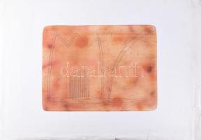 Jelzés nélkül: Kompozíció. Litográfia, papír. Lap szélén szakadásokkal. 32x43 cm