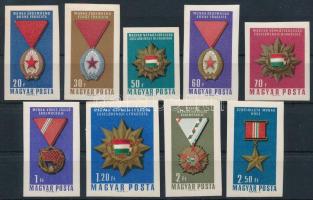 1966 A Magyar Népköztársaság polgári kitüntetései vágott ívszéli sor