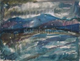 Kukovics Rózsa (1942-): Adriai hangulat. Akvarell, papír. Jelzett. Paszpartuban. 37x51 cm