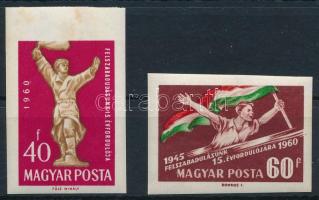 1960 Felszabadulás (IV.) vágott sor (4.000) (40f rozsdafoltok / stain)