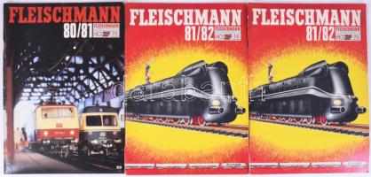 1980-1982 3 db Fleischmann modellvasút katalógus