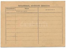 1944. Névre szóló, kitöltetlen viselői igazolvány a Tűzkereszt kitüntetéshez