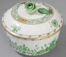 Herendi indai kosár mintás porcelán teás készlet. Kézzel festett, jelzett, hibátlan