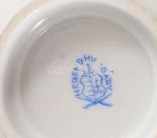 Herendi indai kosár mintás porcelán teás készlet. Kézzel festett, jelzett, hibátlan