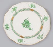 2 db Herendi Apponyi mintás porcelán süteményes tányér. Kézzel festett, jelzett, hibátlan. d: 19 cm
