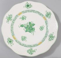 4 db Herendi Apponyi mintás porcelán süteményes tányér. Kézzel festett, jelzett, hibátlan. d: 18,5 c...