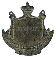 1917. "Kriegs andenken 1914-17" öntött bronz emlékérem, rajta körbevágott 10 kopekes érme ...