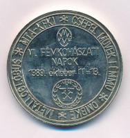 1989. "Metalloglobus - MTA-KFKI - Csepel Művek Fémmű - OMBKE - VI. Fémkohászati Napok 1989. október 11-13." kétoldalas ezüstpatinázott emlékérem a selmecbányai tanulmányi érem kémlészeti érmének képével (46mm) T:UNC,AU