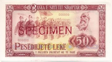 Albánia 1976. 50L piros "SPECIMEN (MINTA)" felülnyomással "000" T:AU Albania 1976. 50 Leke with red "SPECIMEN" overprint and "000" serial number C:AU Krause 45.s1