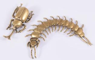 2 db részletgazdag réz bogár figura 7 cm, 14 cm