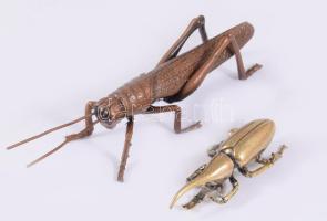 2 db részletgazdag réz bogár figura 7 cm, 14 cm