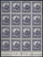 1926 Pengő-fillér (I.) feketésibolya 16f ívszéli 16-os tömbben (26.800)