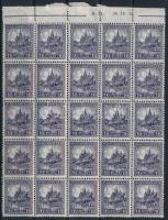 1926 Pengő-fillér (I.) feketésibolya 16f ívszéli 25-os tömbben (32.500)