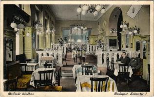 Budapest I. Víziváros, Budavár kávéház, belső, Pomikalszky Gyuláné tulajdonos. Széna tér 7. (EK)