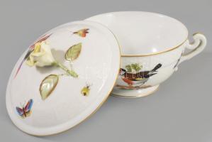 Herendi Rotschild mintás buillon leveses csésze. Kézzel festett, jelzett , hibátlan d: 14 cm