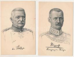 39 db RÉGI megíratlan Stengel motívum képeslap: porosz tábornokok és politikusok / 39 pre-1945 unuse...