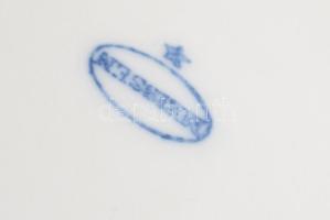 Meisseni áttört tányér, jelzett, ragasztónyommal d: 15 cm