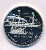 Kanada 1991. 1$ Ag "Az S.S. Frontenac 175. évfordulója" kapszulában T:PP fo., ujjlenyomat Canada 1991. 1 Dollar Ag "175th Anniversary of the S.S. Frontenac" C:PP spotted, fingerprint Krause KM#179