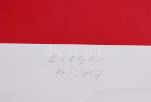 Hencze Tamás (1938-2018): Geometria és gesztus, '97/2007. Szitanyomat, papír, jelzett. Hencze T...