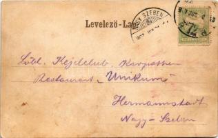 1907 Budapest V. Klotild palota. Montázs kerékpáros férfival, hölgyekkel és urakkal (fl)