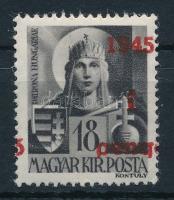Nagyvárad I. 1945 1P/18f eltolódott felülnyomással, Bodor vizsgálójellel