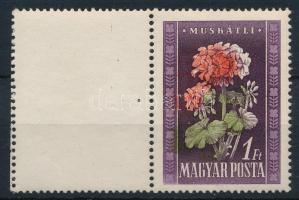 1950 Virág (I.) bal oldali üres mezős 1Ft a tervező neve nélkül, eltolódott piros és zöld színnyomattal (min. 37.000)