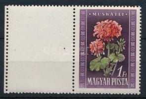 1950 Virág (I.) bal oldali üres mezős 1Ft a tervező neve nélkül, eltolódott zöld színnyomattal (min 37.000)