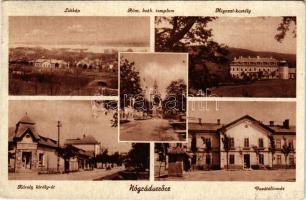 Verőce, Nógrádverőce; látkép, vasútállomás, Római katolikus templom, Migazzi kastély, Károly király út (EK)