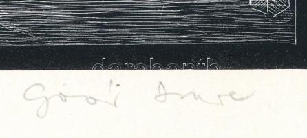 Goór Imre (1921-2016): Autóbuszállomás. Fametszet, papír, jelzett, 20x29,5 cm