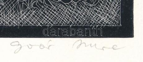 Goór Imre (1921-2016): Lakásépítés. Fametszet, papír, jelzett, 20x30 cm