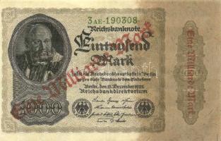 Német Birodalom / Weimari Köztársaság 1922. 1.000.000.000M bankjegy modern imitációja, a hátlapon reklámmal+1923. 500.000.000M hátulján dán reklám T:I,II