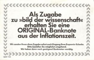 Német Birodalom / Weimari Köztársaság 1922. 1.000.000.000M bankjegy modern imitációja, a hátlapon re...