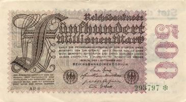 Német Birodalom / Weimari Köztársaság 1922. 1.000.000.000M bankjegy modern imitációja, a hátlapon re...