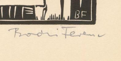 Bodri Ferenc (1943-2021): Mezőgazdaság. Linómetszet, papír, jelzett, 29x20 cm