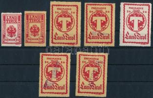 Ausztria Tirol 7 db csomagellenőrzési bélyeg