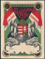 Pannonia Zefír reklám címke. 7x10 cm