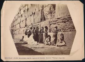 ca 1890 Félix Bonfils (1831-1885): Palesztina, Jeruzsálem, Aranykapu / Zsidók fala (Siratófal), kéto...