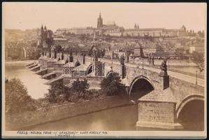 ca 1890 Prága látkép fotó. Zselatinos ezüst nagyítás. kartonon 26x17 cm