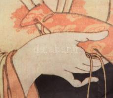 1971 Ukiyo-e, japán fametszetek római kiállításának plakátja, ofszet, papír, feltekerve, hajtásnyomo...