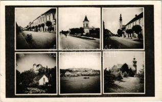Alsólendva, Alsó-Lendva, Lendva, Dolnja Lendava; Fő utca, templom, vár, látkép / main street, church, castle, general view (fl)