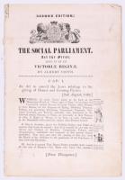 Albert Smith: The Social Parliament. 1-3. 1848. 2. kiadás. A humoros írásban a a vacsora és estélyi partik rendezésének "törvényeit" mutatja be. 8p., 8p., 8p.,         Albert Smith: The Social Parliament. 1-3. 1848. 2nd edition. In this humorous article he presents the "laws" of organizing dinner and evening parties. 8p., 8p., 8p.,
