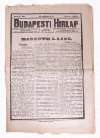 1894 Kossuth Lajos halálával foglalkozó újság és újságkivágás gyűjtemény