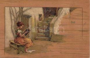 Autumn with calendar on backside litho s: Basch Árpád