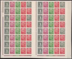 NSZK 1958 Heuss Mi 8Y 8 füzetlapot tartalmazó füzetív összefüggés fekvő vízjellel (Mi EUR min 680.-)