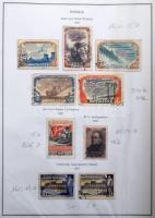 Szovjetunió gyűjteményrészek az 50-es évekből fénymásolt albumlapokon benne jobb kiadások, kevés postatiszta, iratrendezőben
