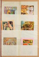 Főleg bélyegzett tengerentúli tétel sok blokkal, motívummal 10 db A/4 vagy nagyobb és 4 közepes bera...