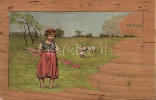 Spring with calendar on backside litho Basch Árpád