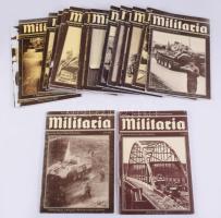 1997-2007 Militaria történelmi ismeretterjesztő kiadvány 18 db száma, változó állapotban, részben sérült, kopott borítókkal